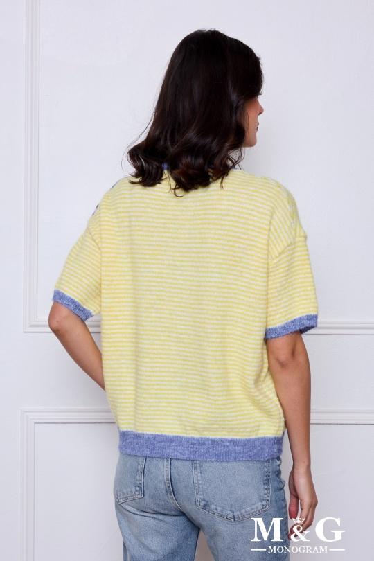 Pulls Femme Jaune clair M&G Monogram MG 3776 Efashion Paris