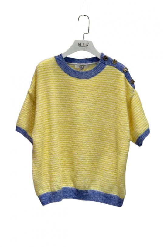 Pulls Femme Jaune clair M&G Monogram MG 3776 Efashion Paris