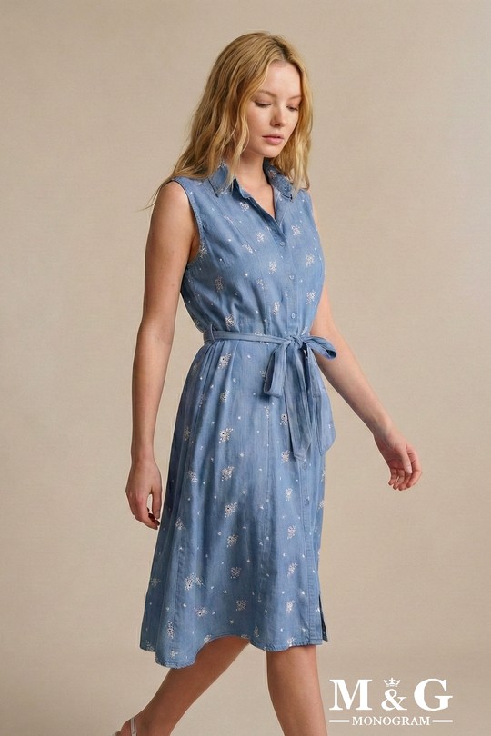 Robes mi-longues Femme Bleu M&G Monogram MG 8158 Efashion Paris