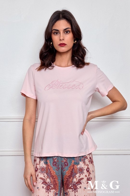 T-shirts Women Pink M&G Monogram MG 13723 Efashion Paris