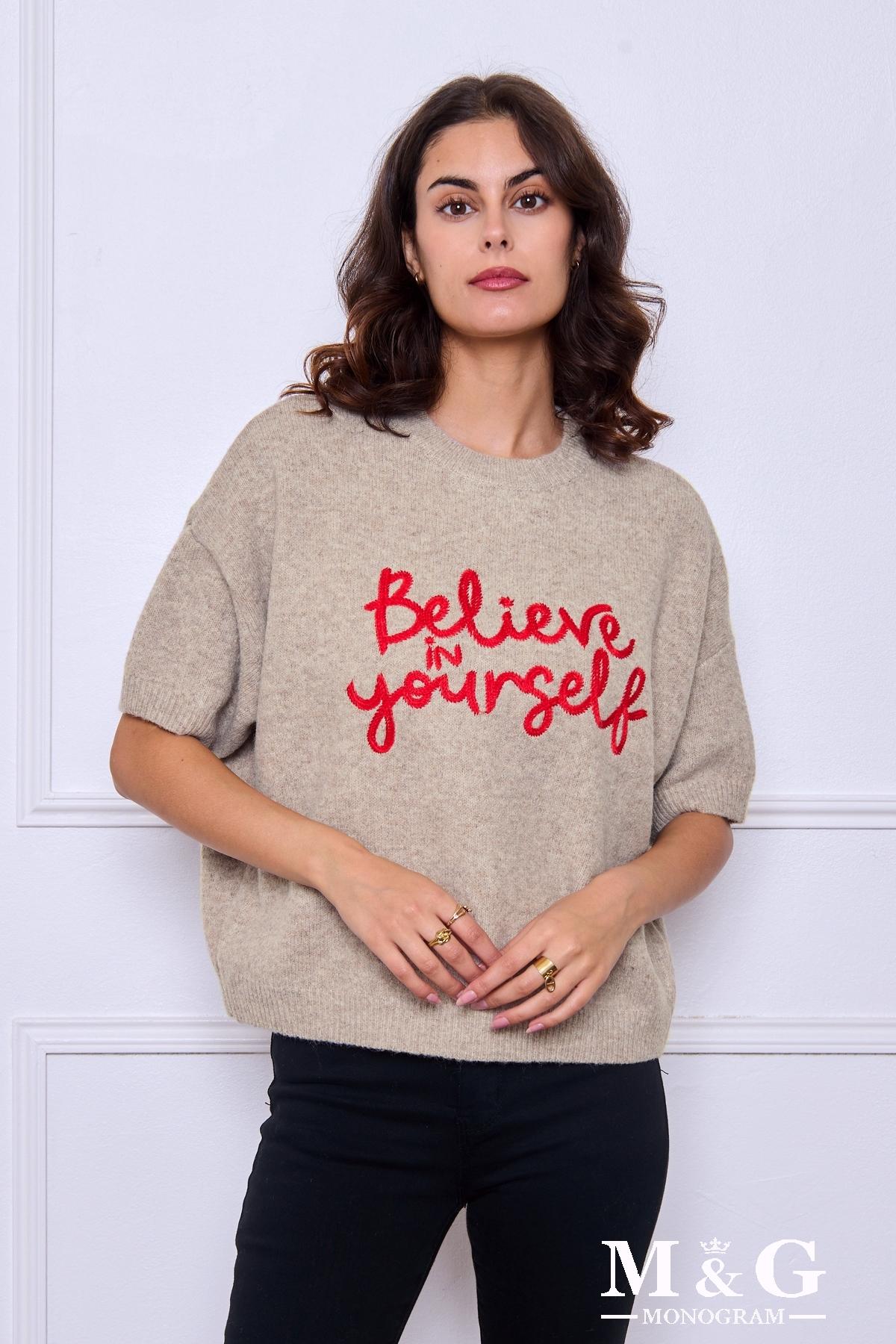 Jumpers Women Taupe M&G Monogram MG 3753 #c Efashion Paris