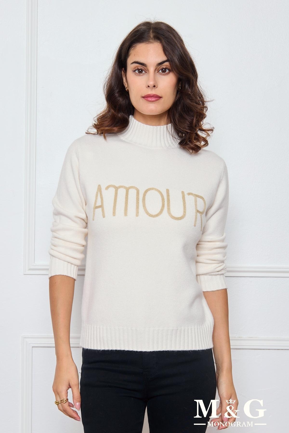 Jumpers Women Cream M&G Monogram MG 2246 #c Efashion Paris