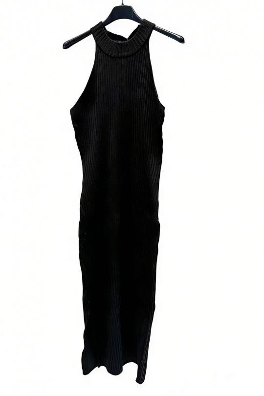 Robes mi-longues Femme Noir MP 6514 Efashion Paris