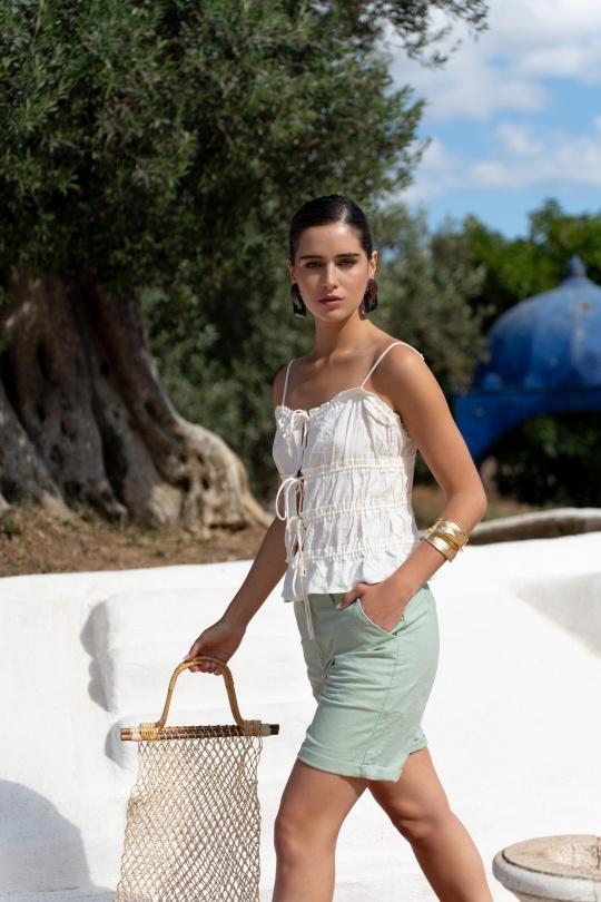 Shorts Femme Vert d eau Onado S132 SHORT LIN Efashion Paris