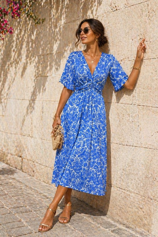 Robes longues Femme Bleu EMMA & ASHLEY DESIGN CH261 Efashion Paris