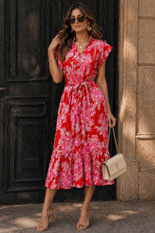 Robes mi-longues Femme Bleu EMMA & ASHLEY DESIGN CH281 Efashion Paris