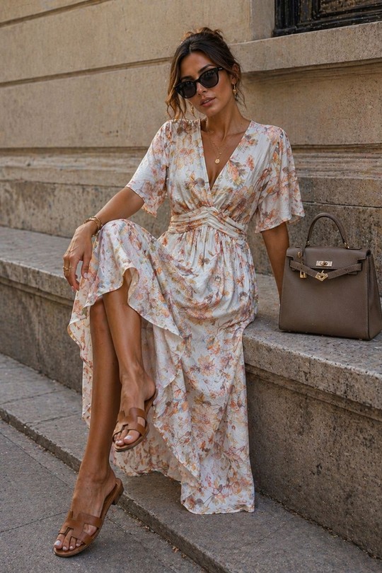 Robes longues Femme Beige EMMA & ASHLEY DESIGN CH259-MA1 Efashion Paris