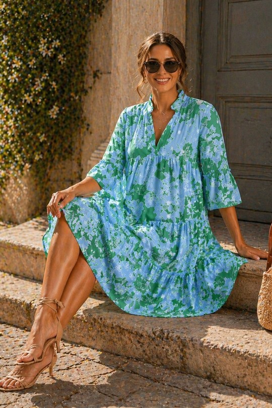 Vestidos a media pierna Mujer Blue EMMA & ASHLEY DESIGN CH269 Efashion Paris