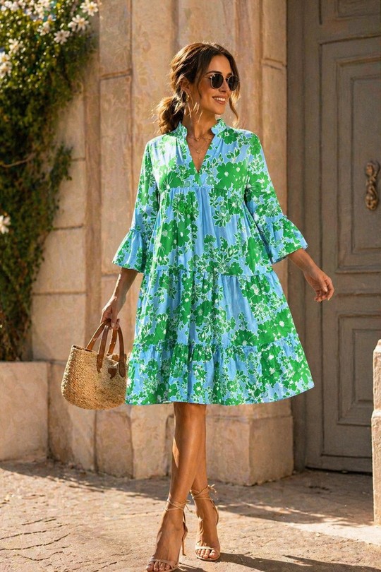 Vestidos a media pierna Mujer Blue EMMA & ASHLEY DESIGN CH269 Efashion Paris