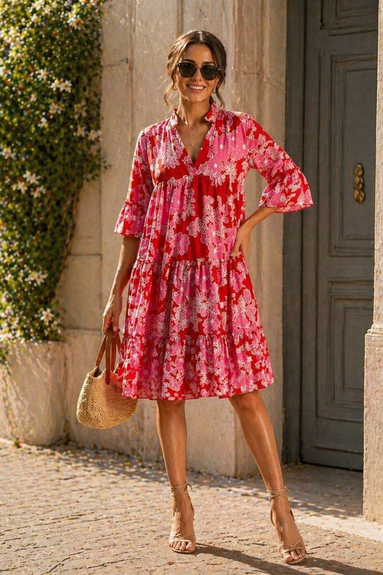 Vestidos a media pierna Mujer Blue EMMA & ASHLEY DESIGN CH269 Efashion Paris