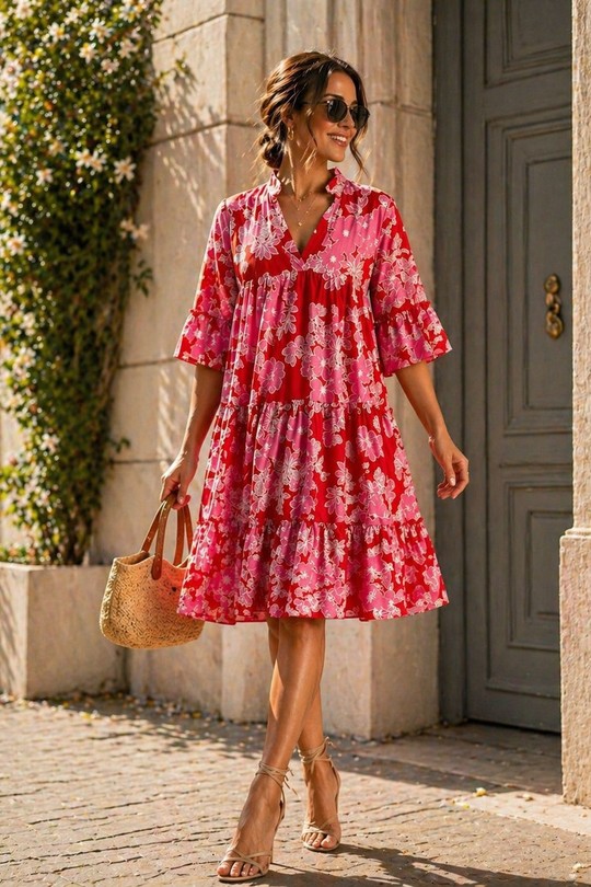 Vestidos a media pierna Mujer Blue EMMA & ASHLEY DESIGN CH269 Efashion Paris