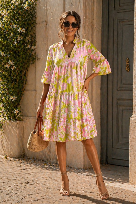 Vestidos a media pierna Mujer Blue EMMA & ASHLEY DESIGN CH269 Efashion Paris