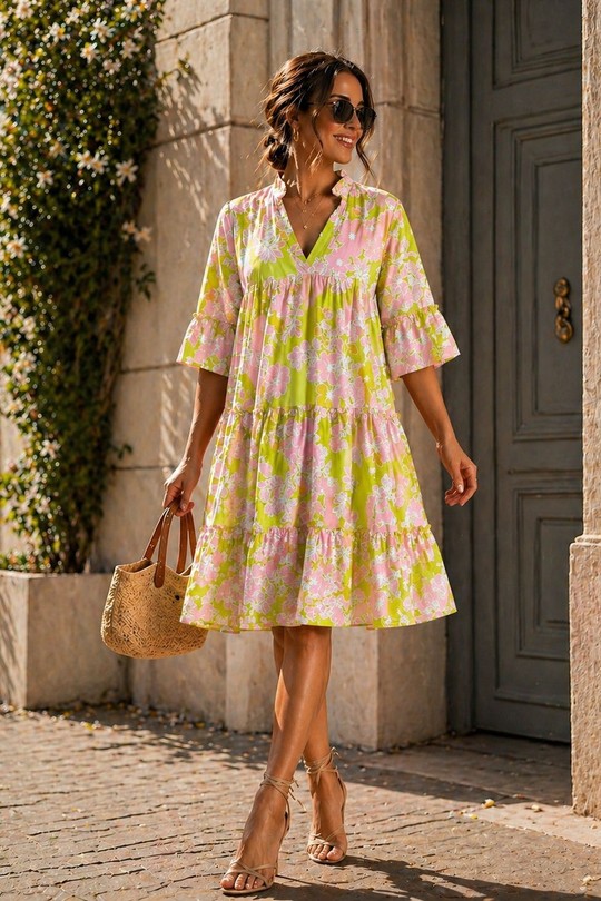Vestidos a media pierna Mujer Blue EMMA & ASHLEY DESIGN CH269 Efashion Paris