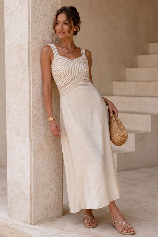 Robes longues Femme Beige EMMA & ASHLEY DESIGN CH233 Efashion Paris