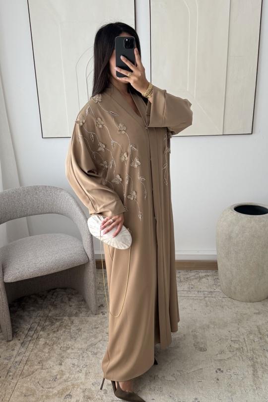 Abaya Femme Noir White Icy  ABAYA H553  Efashion Paris