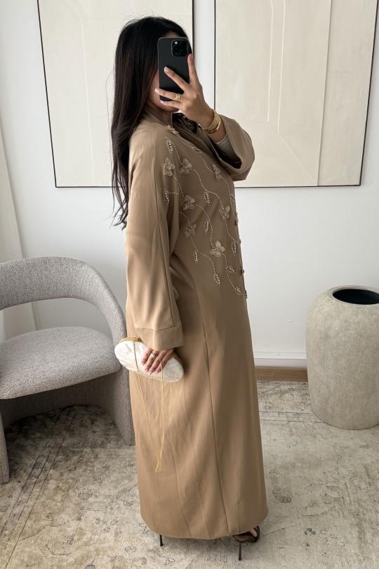 Abaya Femme Noir White Icy  ABAYA H553  Efashion Paris