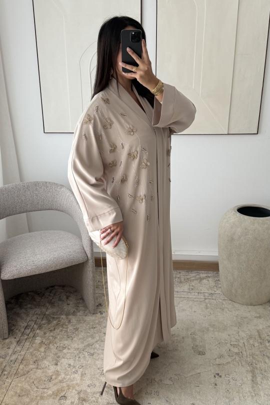 Abaya Femme Noir White Icy  ABAYA H553  Efashion Paris