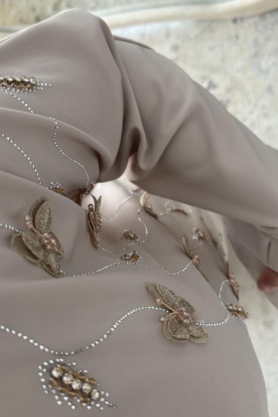 Abaya Femme Noir White Icy  ABAYA H553  Efashion Paris