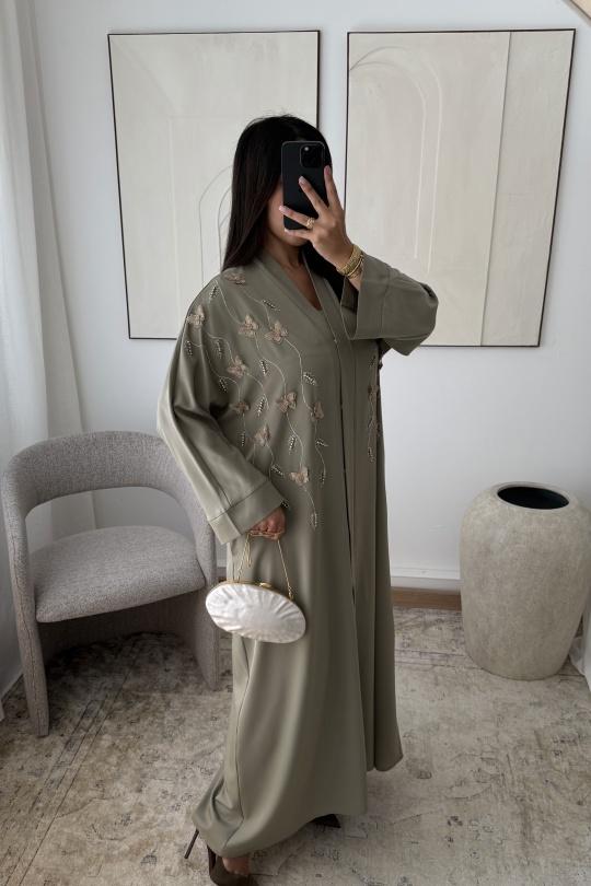 Abaya Femme Noir White Icy  ABAYA H553  Efashion Paris