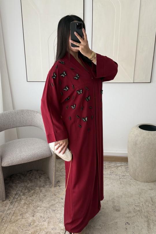 Abaya Femme Noir White Icy  ABAYA H553  Efashion Paris