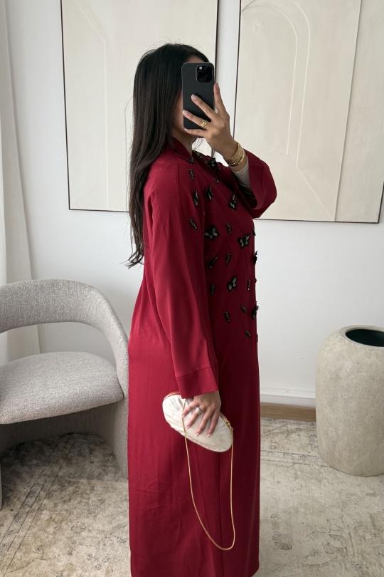 Abaya Femme Noir White Icy  ABAYA H553  Efashion Paris