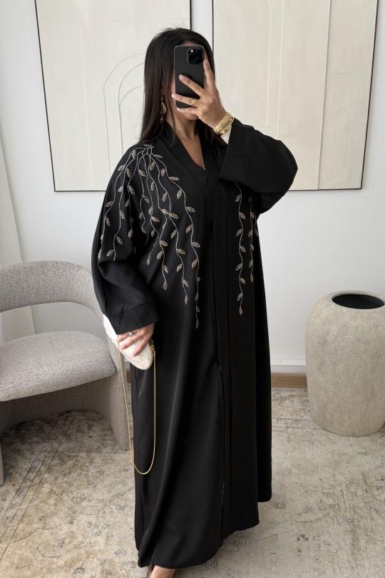 Abaya Femme Taupe White Icy  ABAYA H531 Efashion Paris