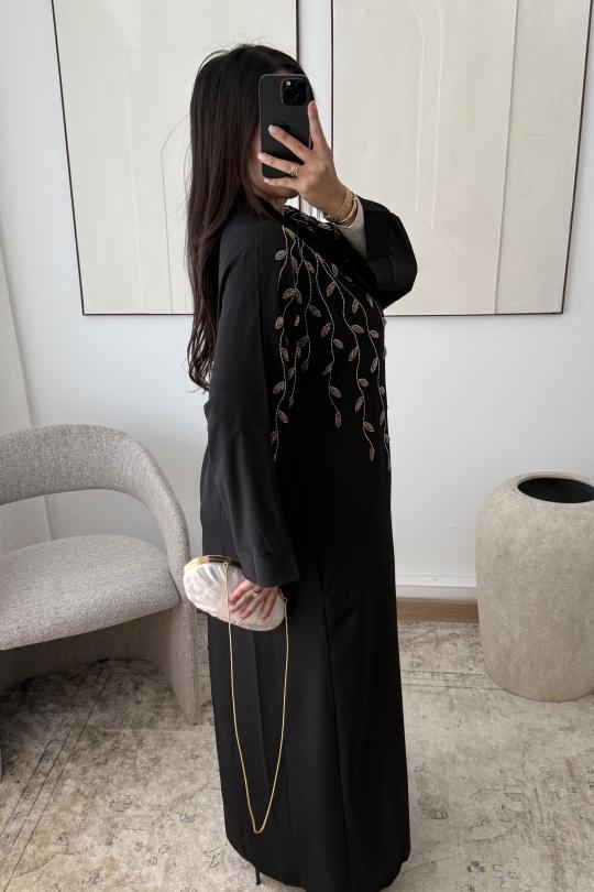 Abaya Femme Taupe White Icy  ABAYA H531 Efashion Paris