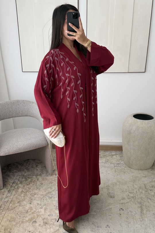 Abaya Femme Taupe White Icy  ABAYA H531 Efashion Paris