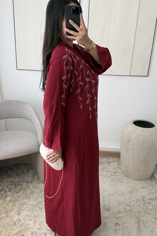 Abaya Femme Taupe White Icy  ABAYA H531 Efashion Paris
