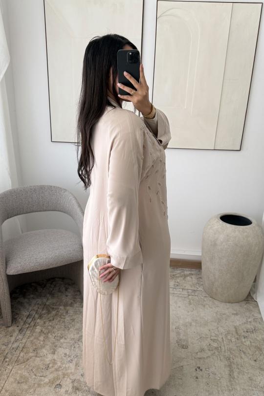 Abaya Femme Taupe White Icy  ABAYA H531 Efashion Paris