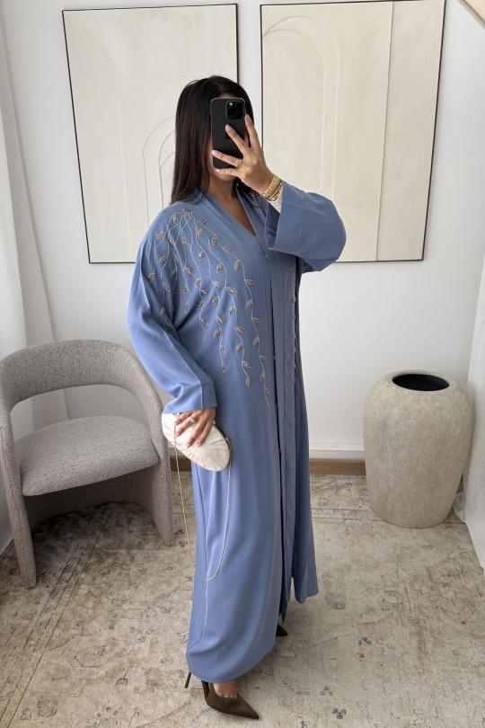 Abaya Femme Taupe White Icy  ABAYA H531 Efashion Paris