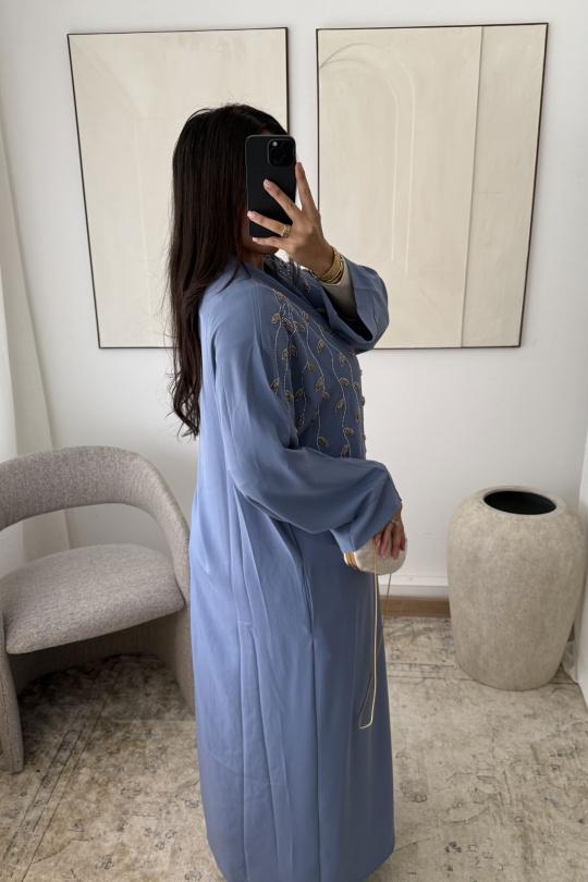 Abaya Femme Taupe White Icy  ABAYA H531 Efashion Paris