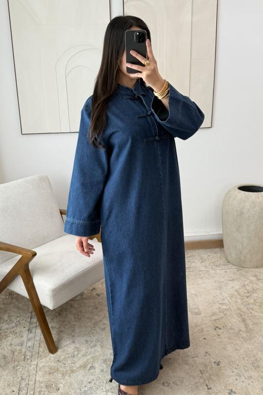 Robes longues Femme Bleu foncé White Icy  ROBE JEAN MEI B286  Efashion Paris