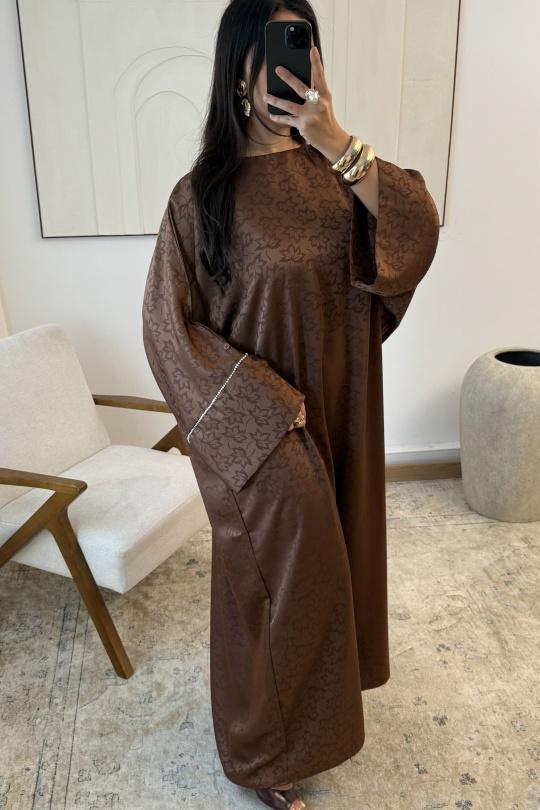 Robes longues Femme Marron White Icy  ROBE ABAYA LYSSORA X396  Efashion Paris