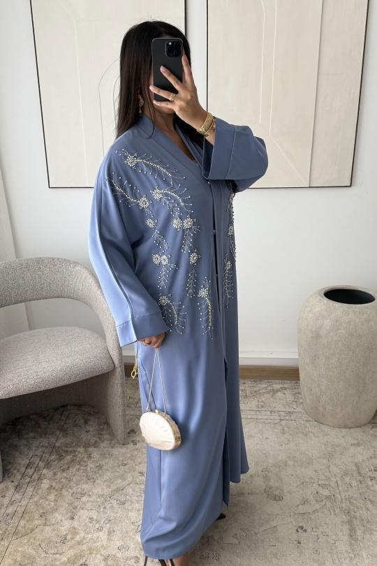Abaya Femme Bordeaux White Icy  ROBE ABAYA NÉRISSA H548 Efashion Paris