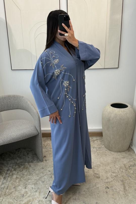 Abaya Femme Bleu White Icy  ABAYA AVELYN H554 Efashion Paris