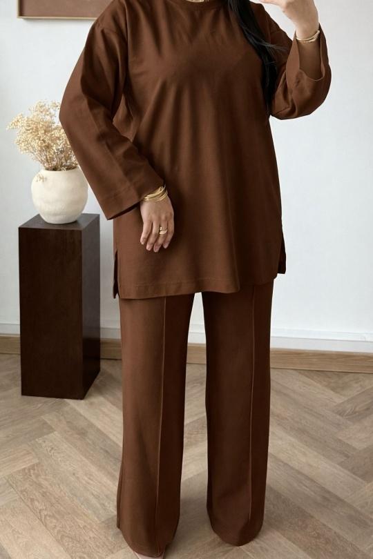 Completi Donna Brown White Icy  ENSEMBLE UNI MYRA N15  Efashion Paris