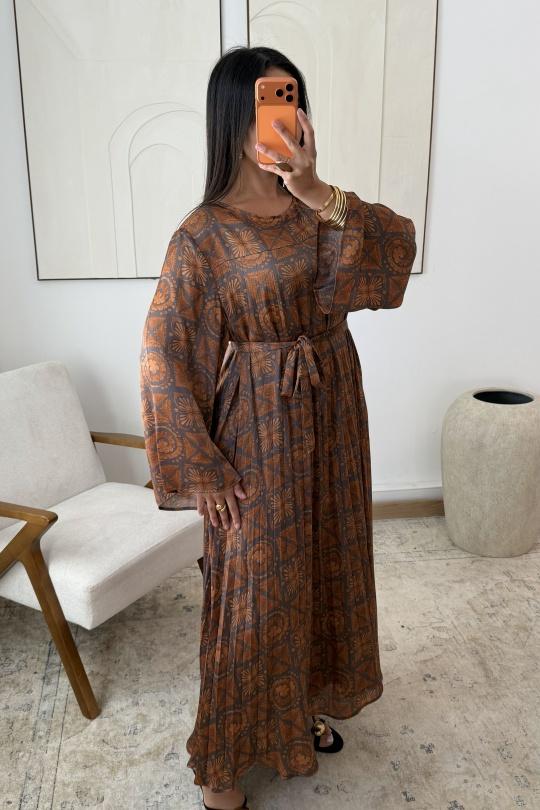 Robes longues Femme Violet White Icy  ROBE AVEC DOUBLURE MALIKA H572-4 Efashion Paris