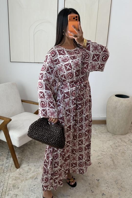 Robes longues Femme Violet White Icy  ROBE AVEC DOUBLURE MALIKA H572-4 Efashion Paris