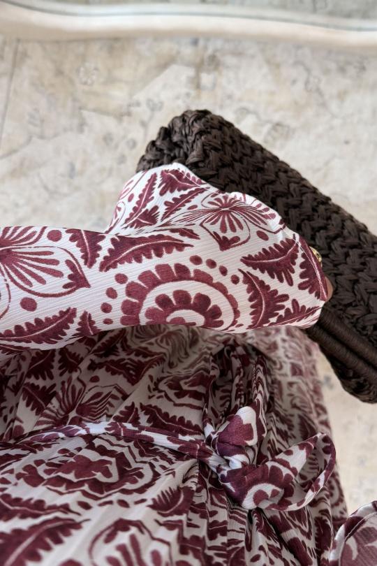 Robes longues Femme Violet White Icy  ROBE AVEC DOUBLURE MALIKA H572-4 Efashion Paris