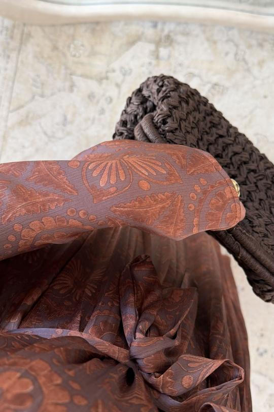 Robes longues Femme Violet White Icy  ROBE AVEC DOUBLURE MALIKA H572-4 Efashion Paris