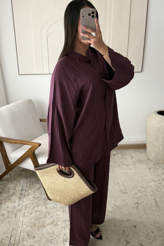 Ensembles Femme Violet White Icy  X437 Ensemble 2P pantalon Orélyne Efashion Paris