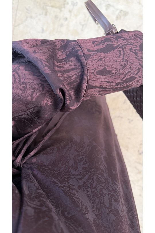 Abaya Femme Marron foncé White Icy  X441 ROBE À LIEN SUR LE CÔTÉ LIYARA Efashion Paris