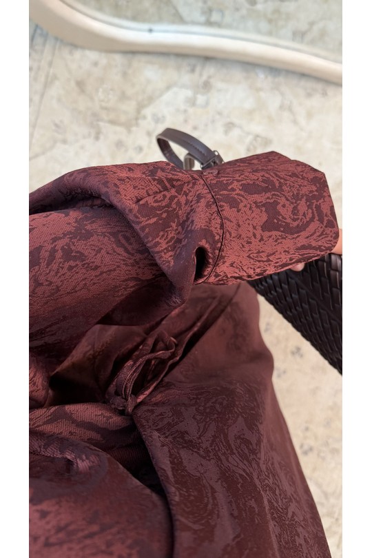 Abaya Femme Marron foncé White Icy  X441 ROBE À LIEN SUR LE CÔTÉ LIYARA Efashion Paris