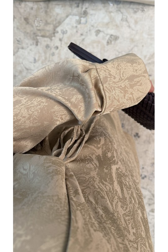 Abaya Femme Marron foncé White Icy  X441 ROBE À LIEN SUR LE CÔTÉ LIYARA Efashion Paris
