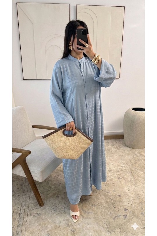  Abaya Women Taupe White Icy  H520-2 Robe Noah Efashion Paris
