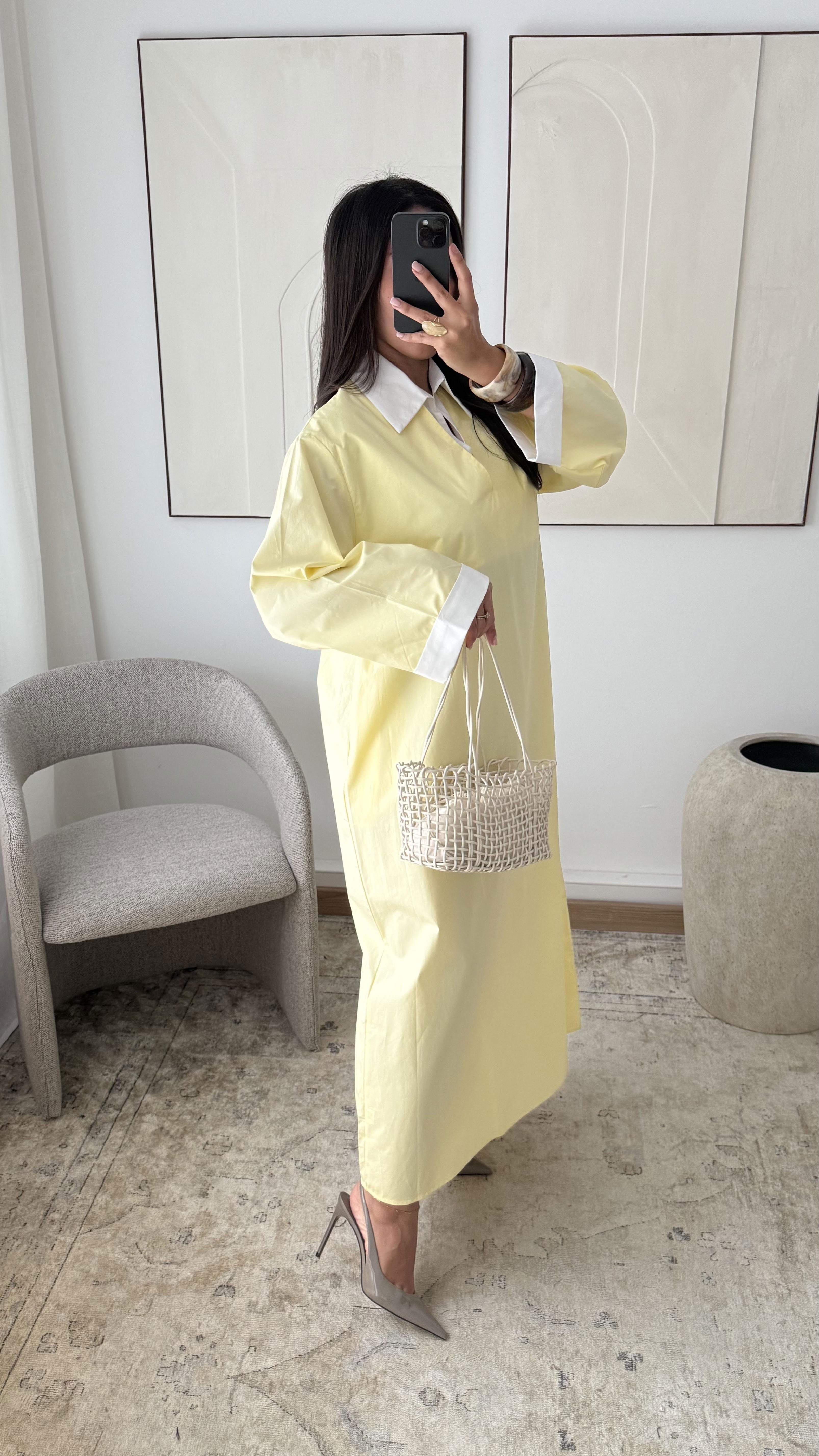 Abaya Femme Jaune White Icy  H560 #c Efashion Paris