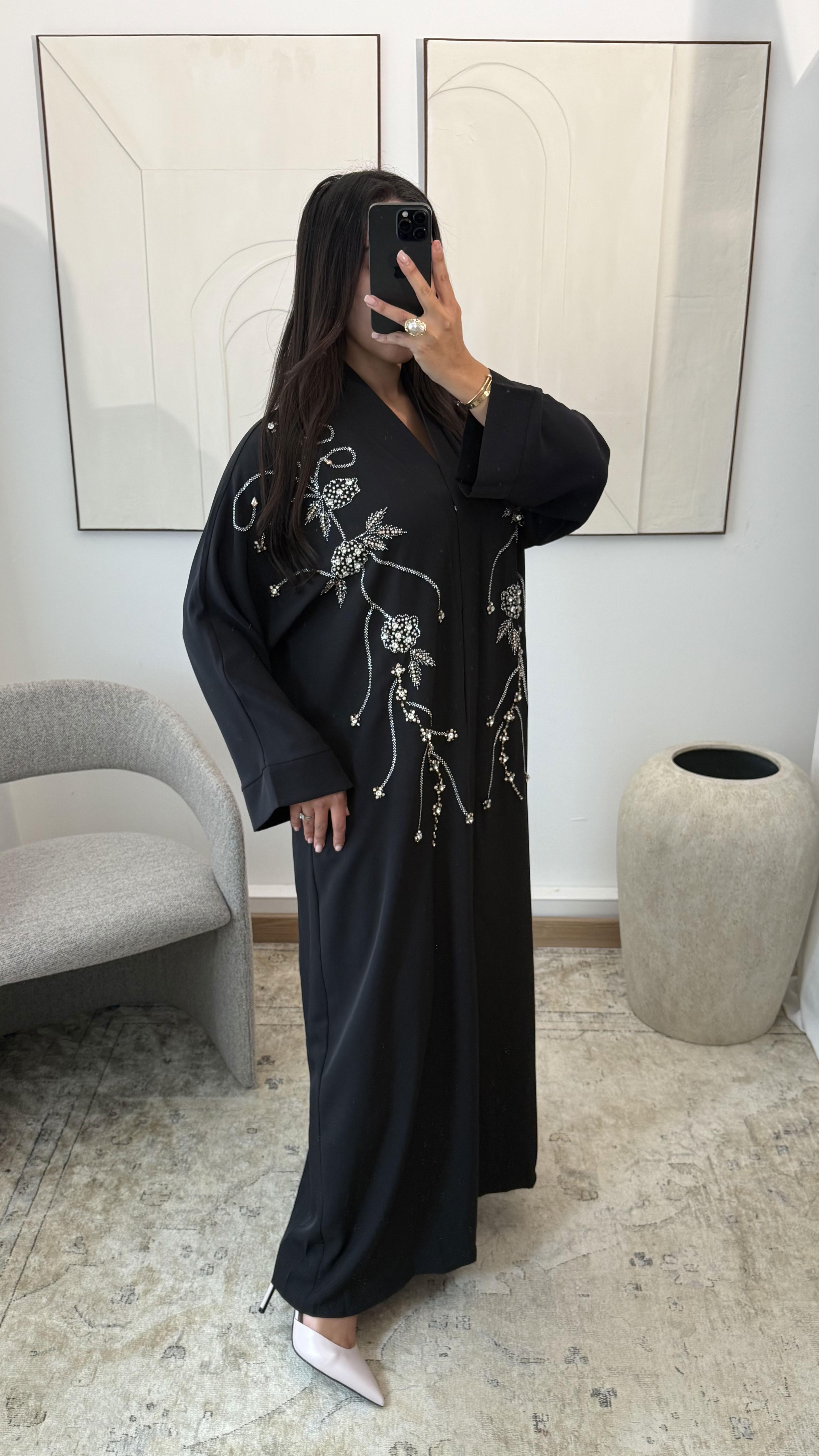 Abaya Femme Bleu White Icy  ABAYA AVELYN H554 #c Efashion Paris