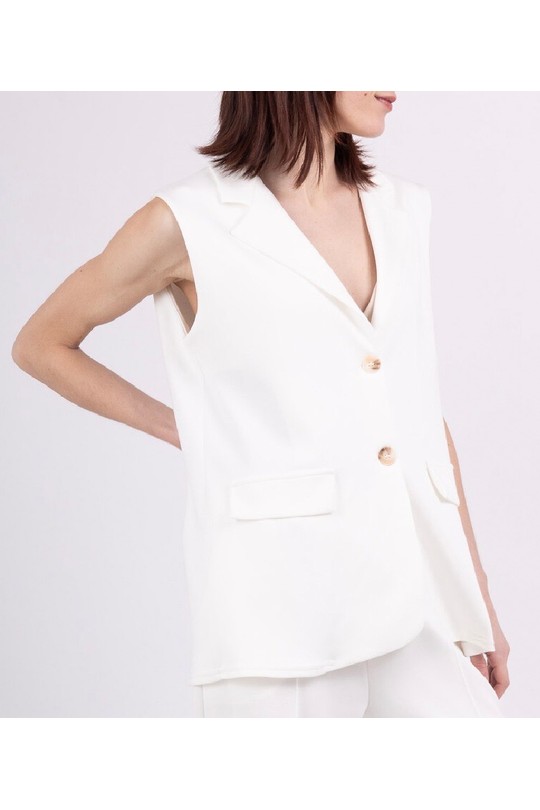 Gilets Femme Blanc HERYA 2504 Efashion Paris