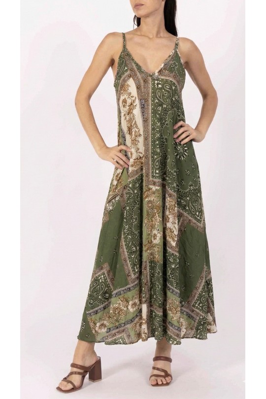 Robes longues Femme Kaki HERYA S16210 Efashion Paris